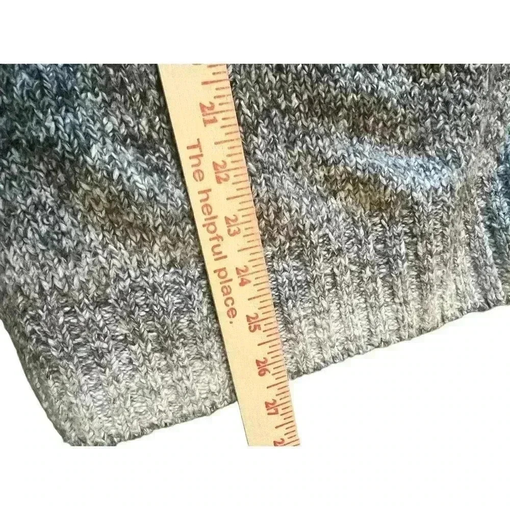 Chaps Womens Large Grey Beige Ombre Space Dye Mock Neck Raglan Sweater - Picture 6 of 9